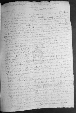 Acogimiento hecho por Juan Díaz, cantero, vecino de la feligresía de Santa María de Sar, de Melchor López, Baltasar González y Baltasar Fernández, cantero, vecinos de Santiago, para que le ayuden a acabar la obra de cantería y mampostería de San Miguel de la rúa do Camiño de Santiago