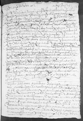 Obligación hecha por Domingo Varela, vecino de la villa de Pontevedra, y por su fiador, de pagar al licenciado Francisco de la Calle, cardenal y fabriquero de Santiago, trece ducados relativos al remate de los frutos de la cuarta vacante de San Bartolomé de Pontevedra