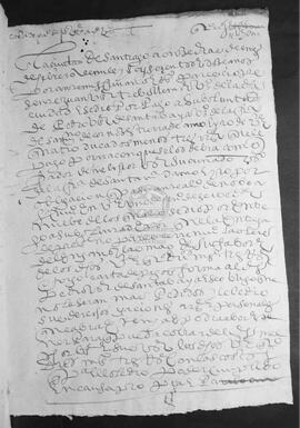 Carta de pago otorgada por Juan Vázquez Trebolle, mercader, vecino de la ciudad de Santiago, a favor de Pedro Vázquez de Santa Baia, vecino de San Martiño de Cornoces, que le pagó veinticuatro ducados, menos tres reales, que debía como fiador de Melchor Vázquez, su cuñado, vecino de Santa María de Amoeiro
