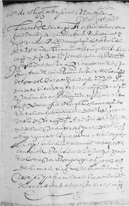 Obligación hecha por Domingo López de Taibo, clérigo, natural de San Pedro de Nós, de pagar al racionero Juan de Zaldívar y Luaces, lo que monte el despacho, desde la curia romana, de las bulas relativas al beneficio de San Salvador de Cerneda y su anexo de Santa María de Presedo